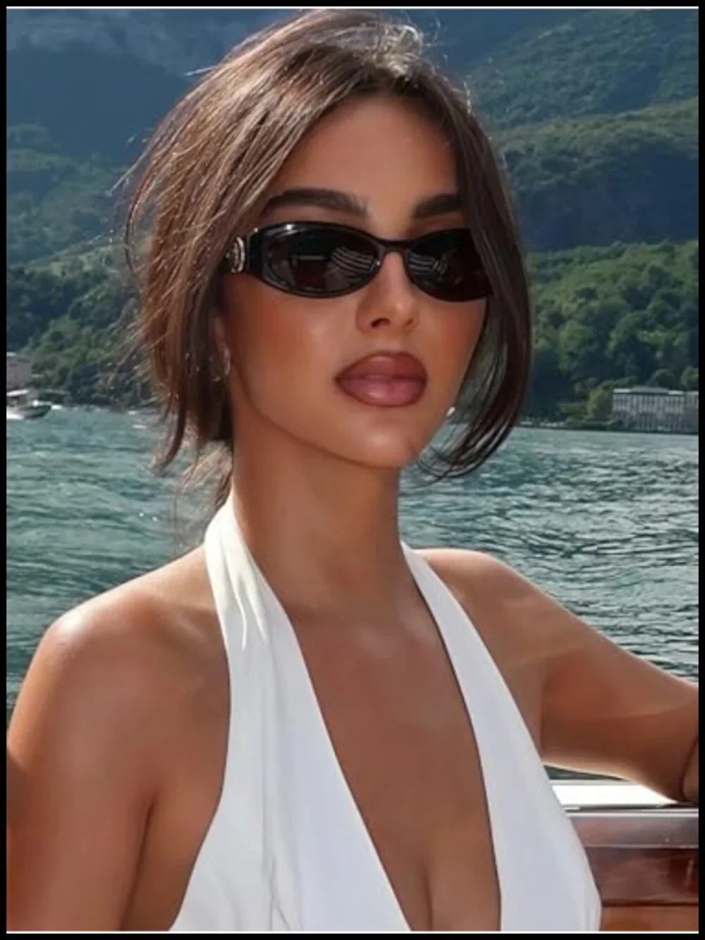 Retro Oval Cat Eye Sunglasses UV Protection Lightweight Vintage